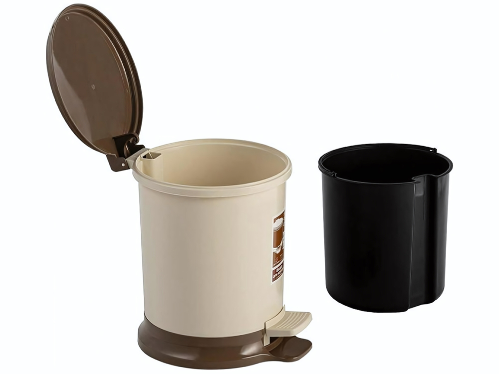 Ведро 7л с педалью (бежевый)