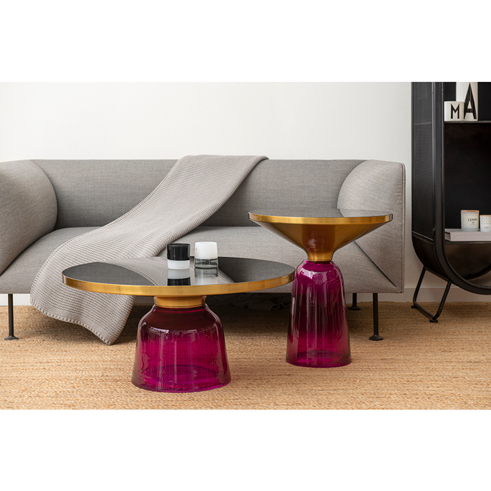 Столик кофейный Berg Odd 75см черный/фиолетовый