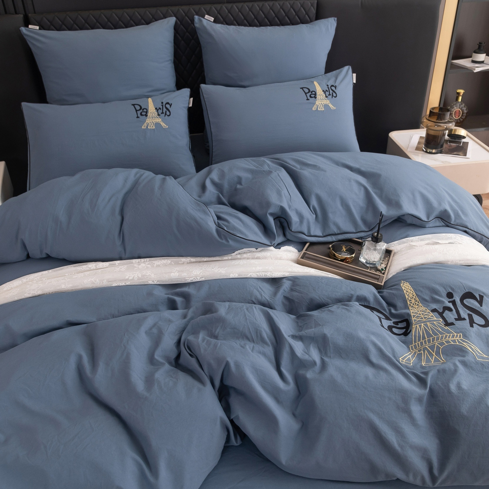 КПБ Mood of Paris на резинке MPR018, Евро, 4 наволочки, простынь 160*200*35