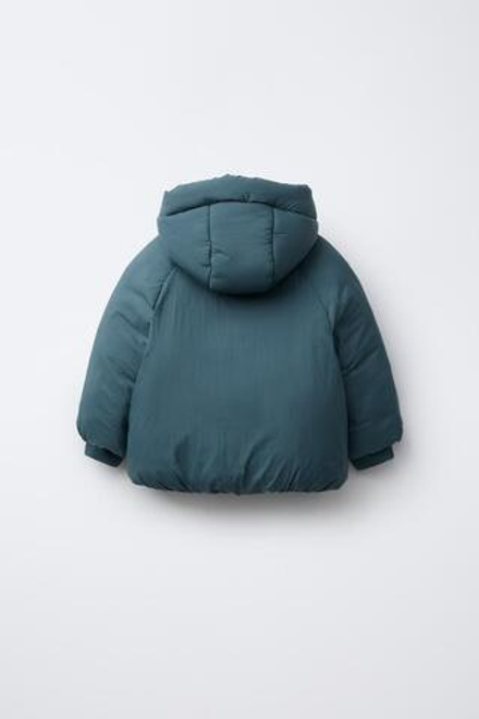 ZARA СТЕГАНАЯ КУРТКА WATER REPELLENT, СИНИЙ