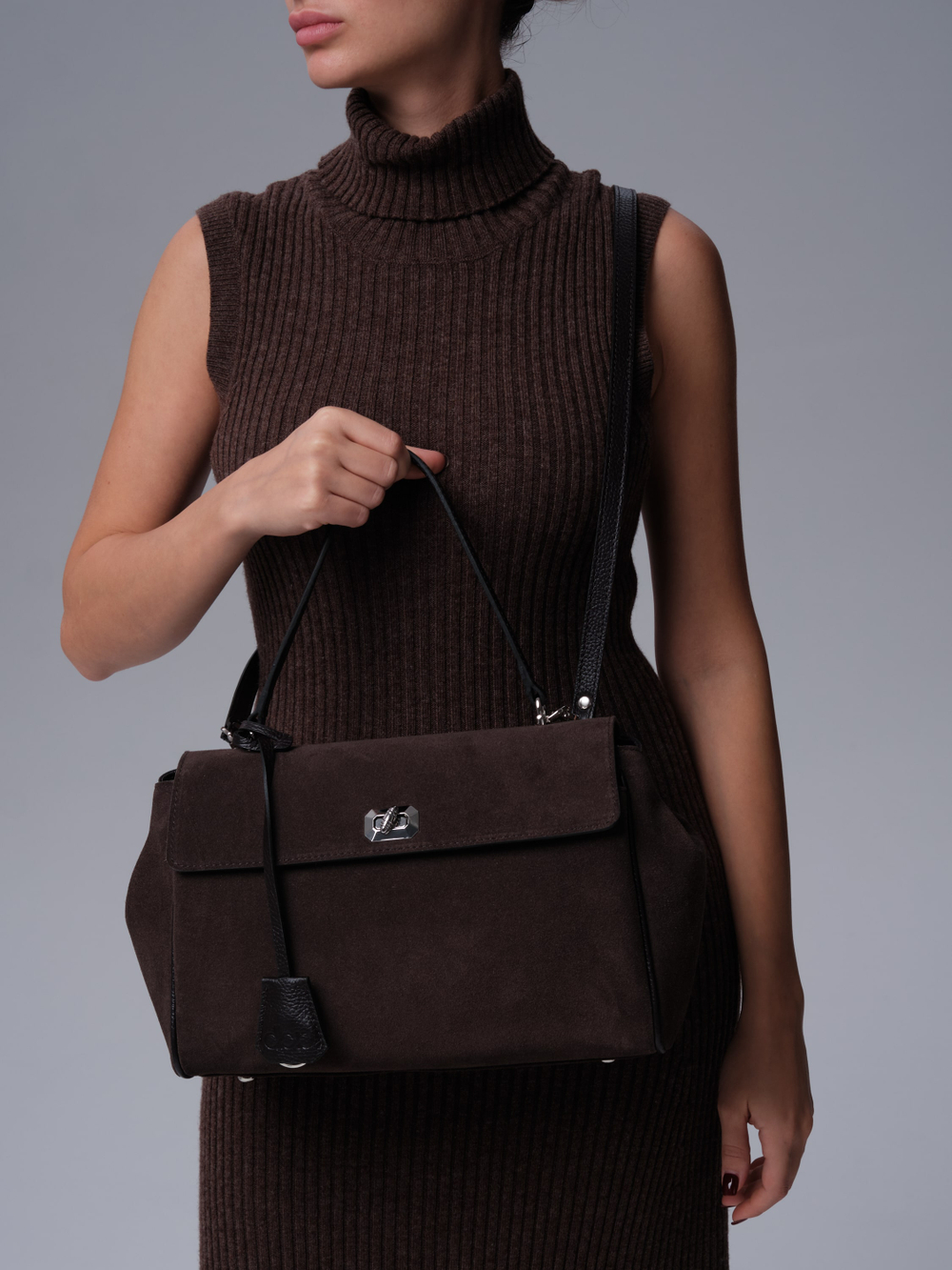 Замшевая сумка Nadi DBR 31356 темно-коричневый