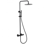 Душевая стойка ABBER Wasser Kreis AF8160BL с термостатом без излива, черная матовая