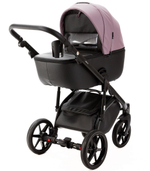 Детская коляска Adamex Nola Deluxe 2 в 1 N-SD106 (СИРЕНЬ КОЖА + ЧЕРН.КОЖА)