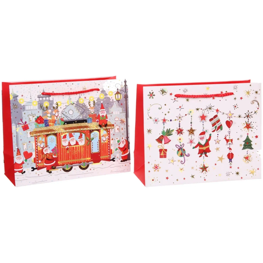 Пакет подарочный «Зимнее веселье» 24,5*19,5*9.9 см, микс
