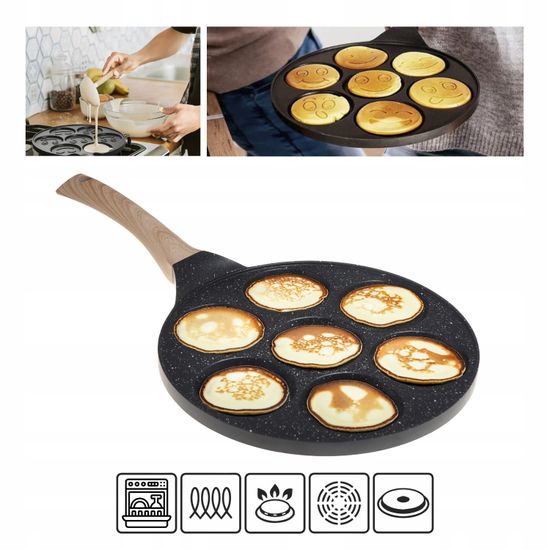 Сковорода для оладий 26 см. Kamille КМ 4213 индукция смайлики