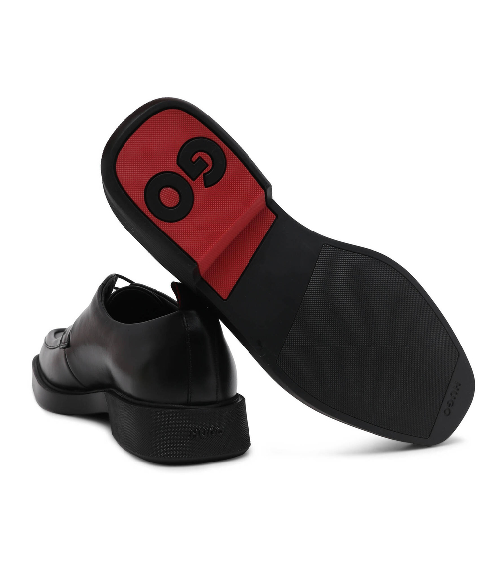 Кожаные дерби iker_derb_ltap HUGO - черный(50517189)