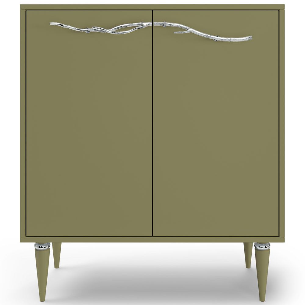 Комод Арт Колор matte Классик Сильвер с 2 полками Зеленая олива матовый