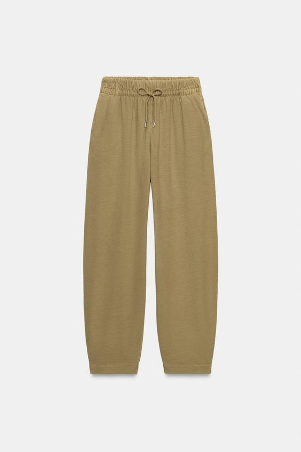 ZARA БРЮКИ С ЭФФЕКТОМ ПОТЕРТОСТИ, ОЛИВКОВЫЙ