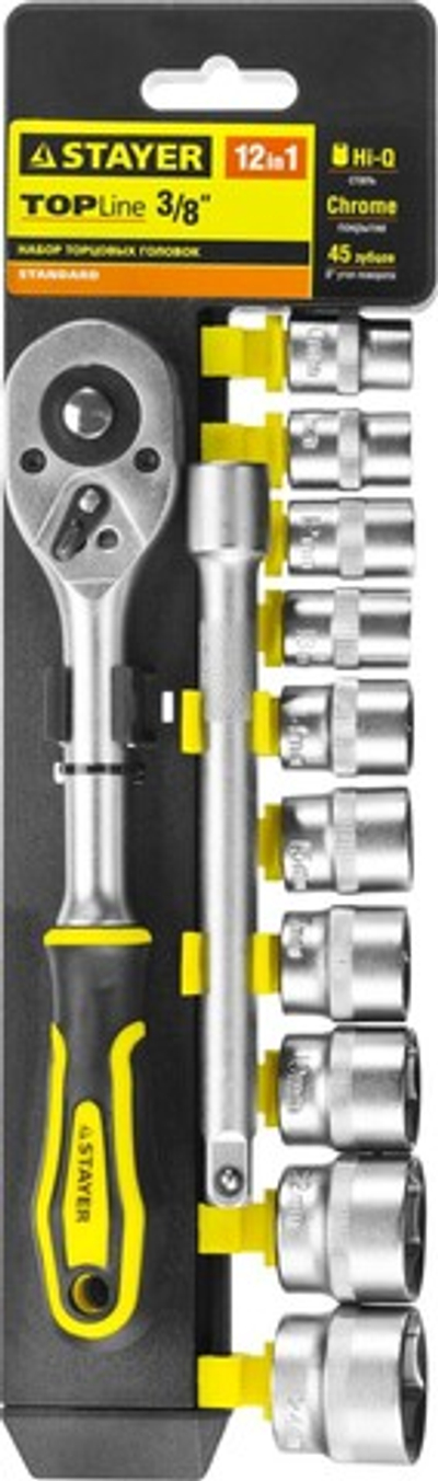 STAYER RSS 12M, 12 предм., (3/8″), набор торцовых головок (27752-H12)