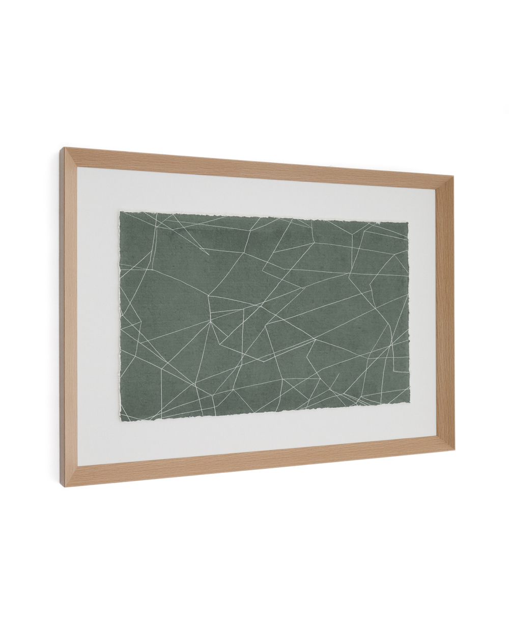 Durkan Абстрактная картина на переработанной бумаге зеленая 100 x 70 см