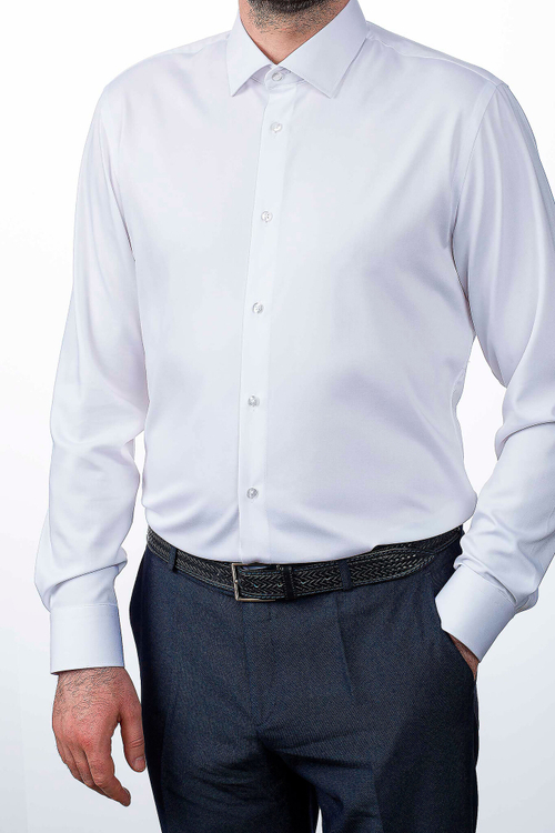 Сорочка мужская VESTER длинный рукав, цвет белый, бамбук/пэ 515182 29