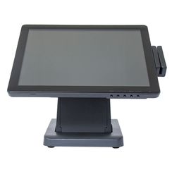 Монитор сенсорный POScenter 15" (Touch, Г- обр. HDMI+VGA+AUX, Spk, двусторонний MSR, БП, подставка ), черный