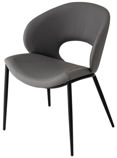 Стул Brown экокожа серая, черные ножки металл