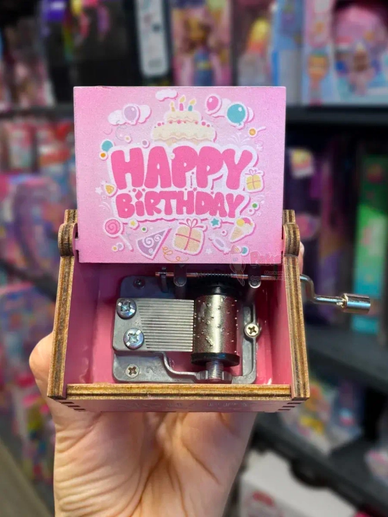 Музыкальная шкатулка детская День Рождения деревянная