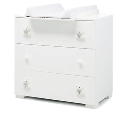 Тумба-комод с пеленальным столом Erbesi Tato белый/песочный