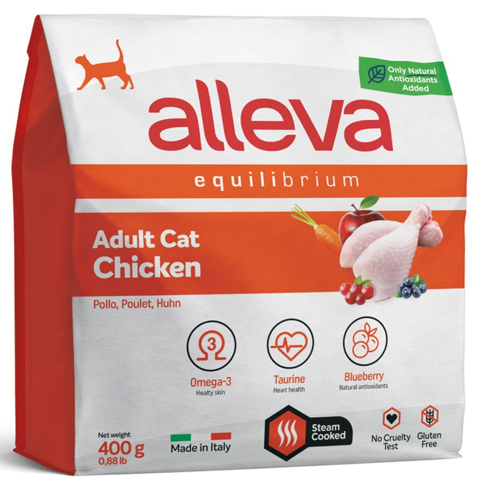 Сухой корм супер-премиум класса Аллева для взрослых кошек Alleva Equilibrium Chicken Adult Cat с курицей,10 кг
