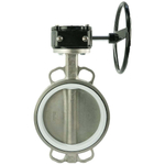 Water Butterfly Valve Elephant 316L-PTFE-RDN, body material - stainless steel AISI 316L, disk material - stainless steel AISI 316L, seal - PTFE, gear operated