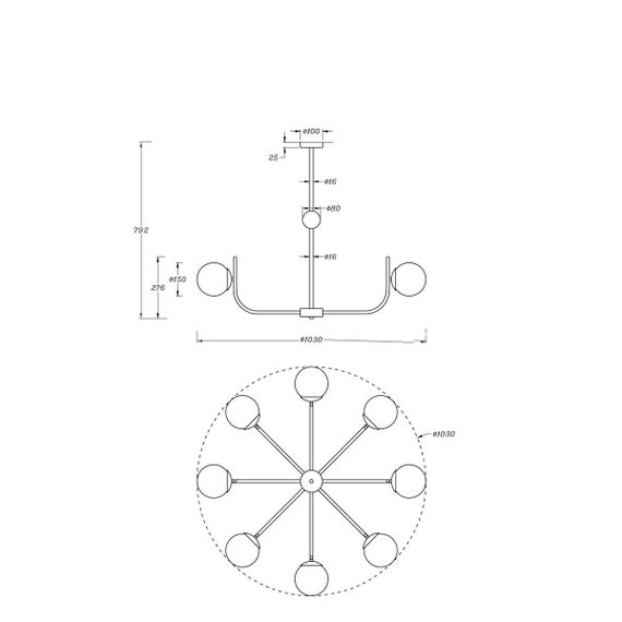 Подвесная люстра Maytoni Rendez-Vous MOD109PL-08BS