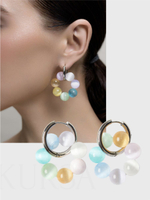 Серьги "Wheel" из селенита Silver