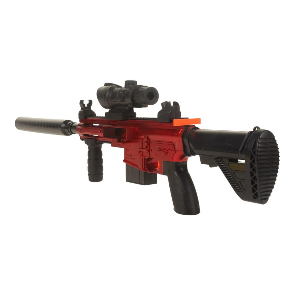 Автомат с мягк.пулями, цв. красный, коробка 708A