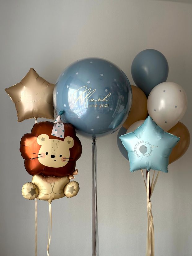Воздушные шары на годик для мальчика №9076