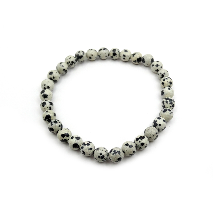 Браслет Яшма далматиновая шар 6-7 мм