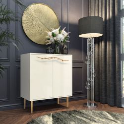 Комод Арт Колор Стайл Голд с 2 полками Кремовый белый