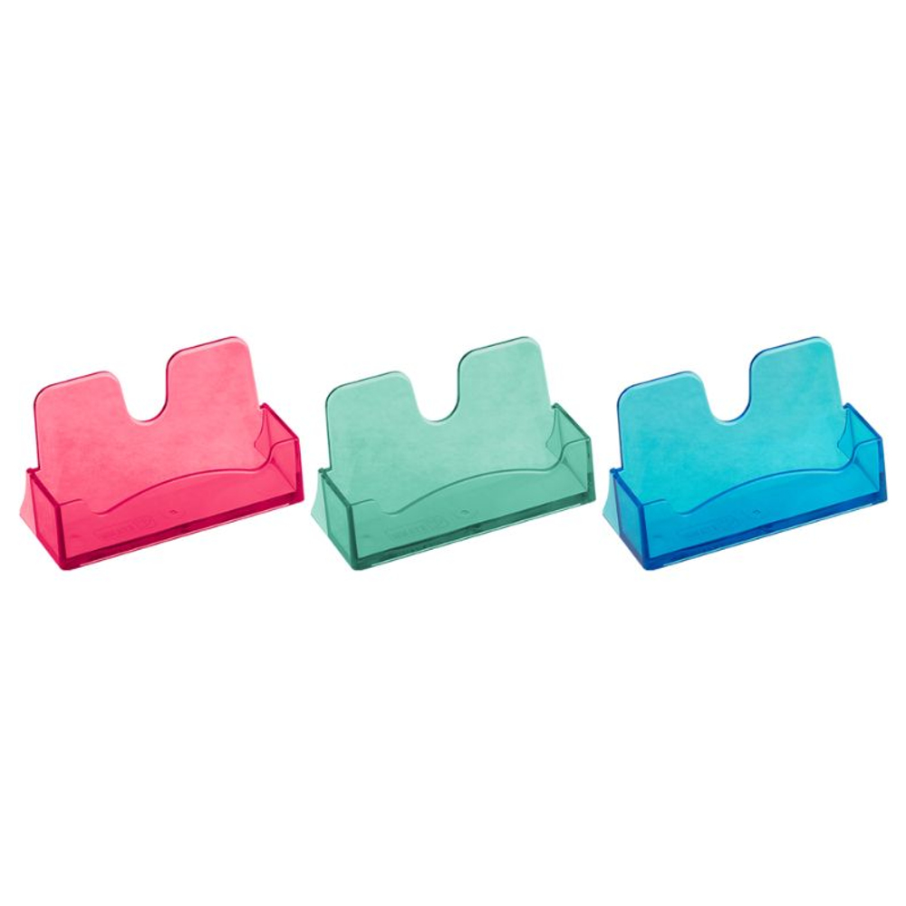 Подставка для визиток СТАММ, 40 х 100 мм, пастельные цвета, ассорти