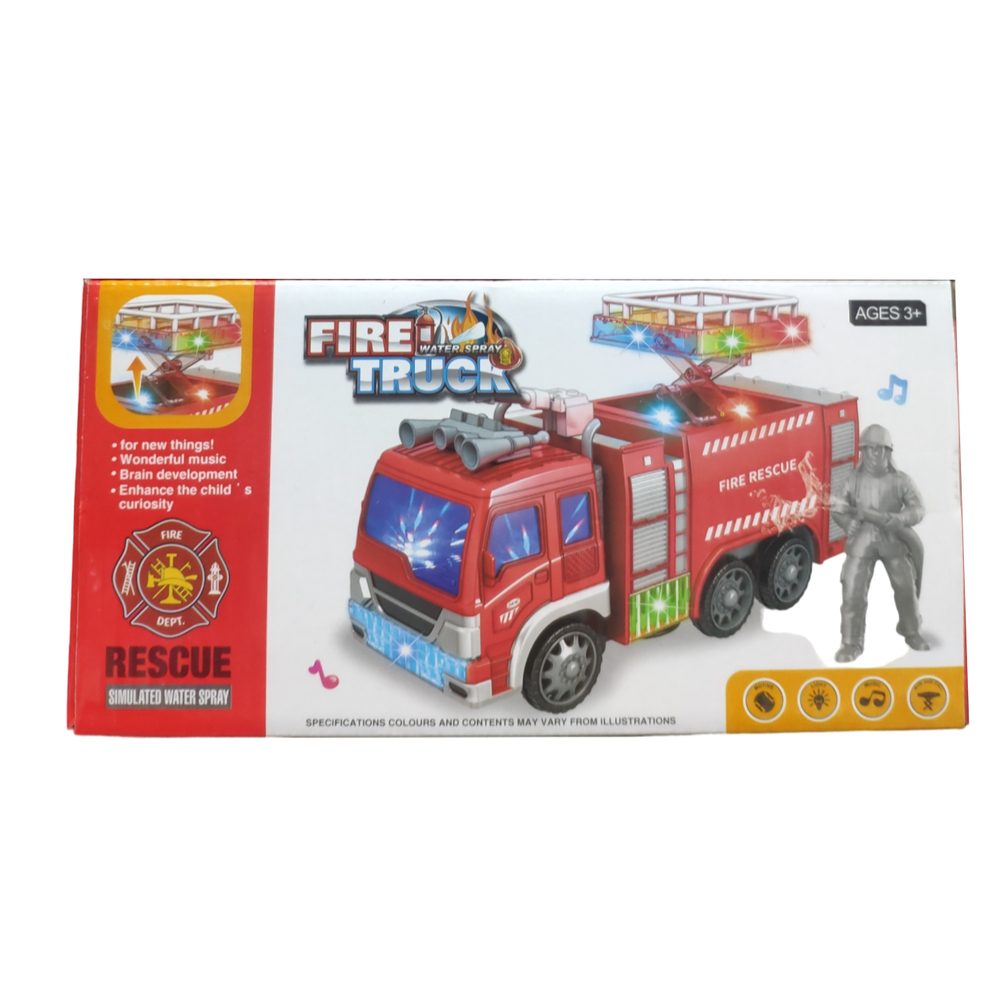 Интерактивная Пожарная Машинка Грузовик с 3D подсветкой и на батарейках "Fire Truck, water spray"