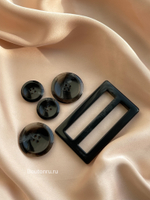 Пуговицы на прокол черно-прозрачные с эффектом дыма