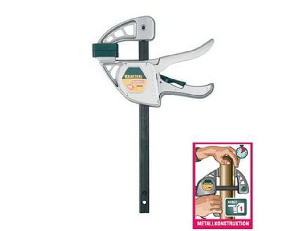 Струбцина KRAFTOOL "Eco-Kraft" ручная пистолетная, металлический корпус, 150/350мм, 200кгс.