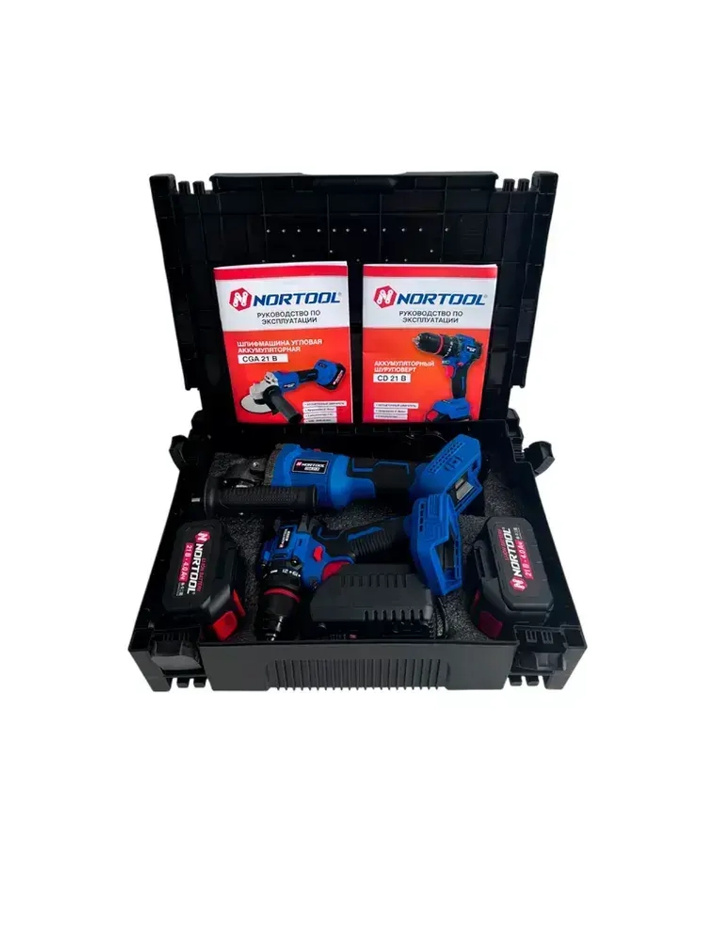 Набор аккумуляторных инструментов Nortool шур. CD21B, ушм CGA21B