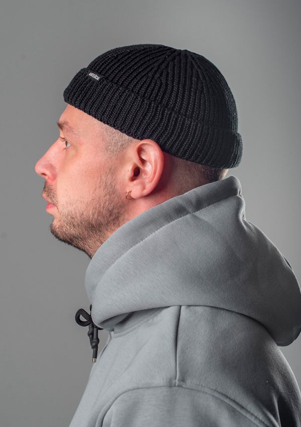 Шапка AW42 Beanie Short черная - фото 2