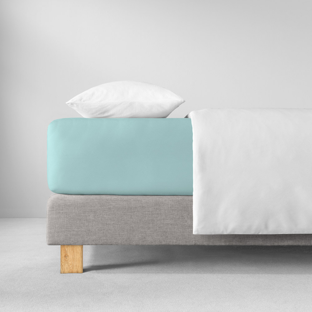 Простыня на резинке 200x200 Estella 640 azur голубая