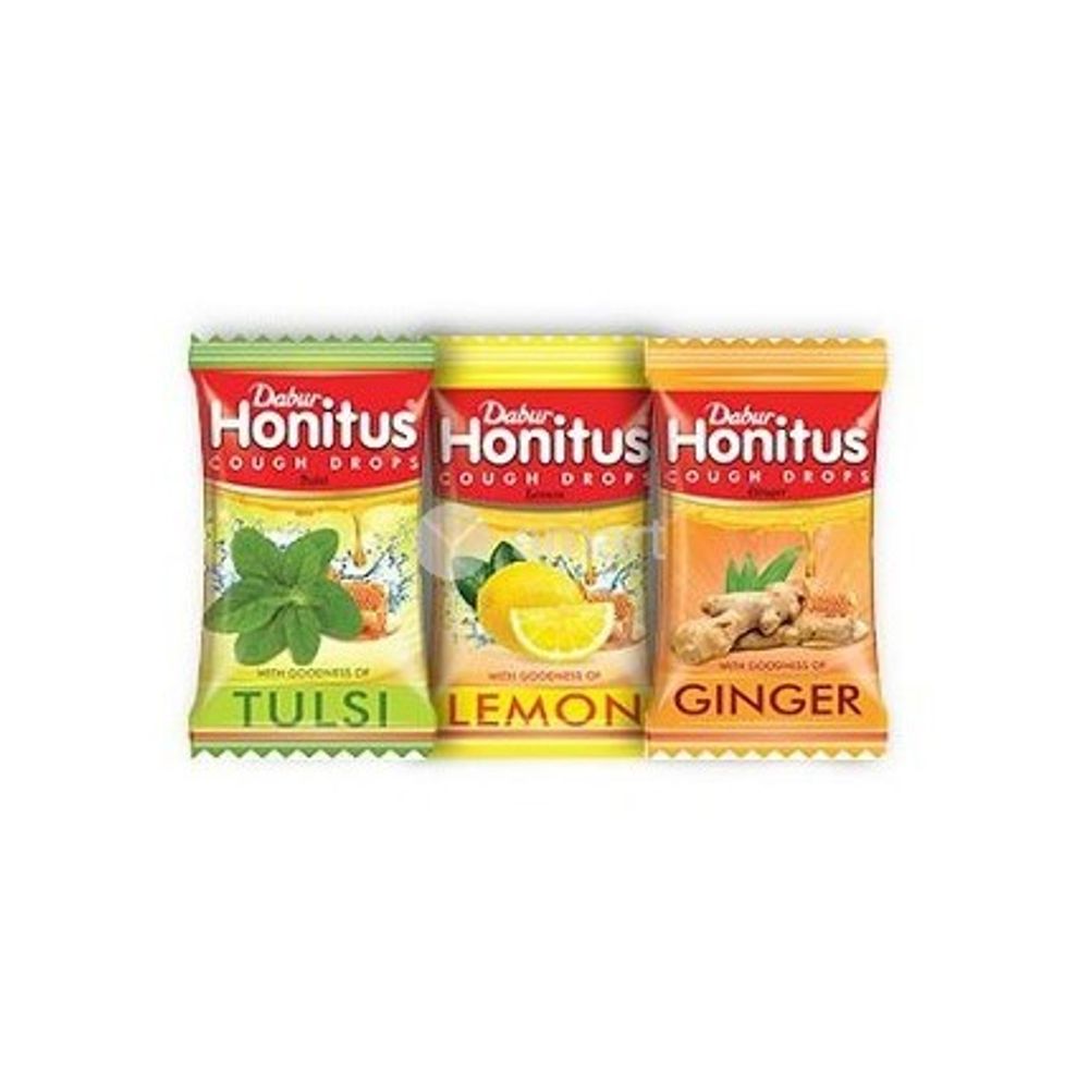 Леденцы Dabur Honitus вкус микс (Лимон, тулси, имбирь) 1 шт