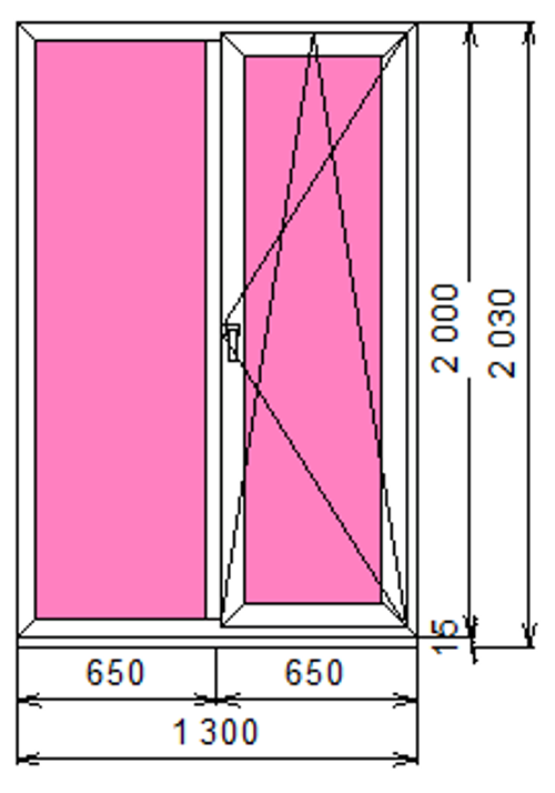 Пластиковое окно 2000 х 1300 ТермА Эко