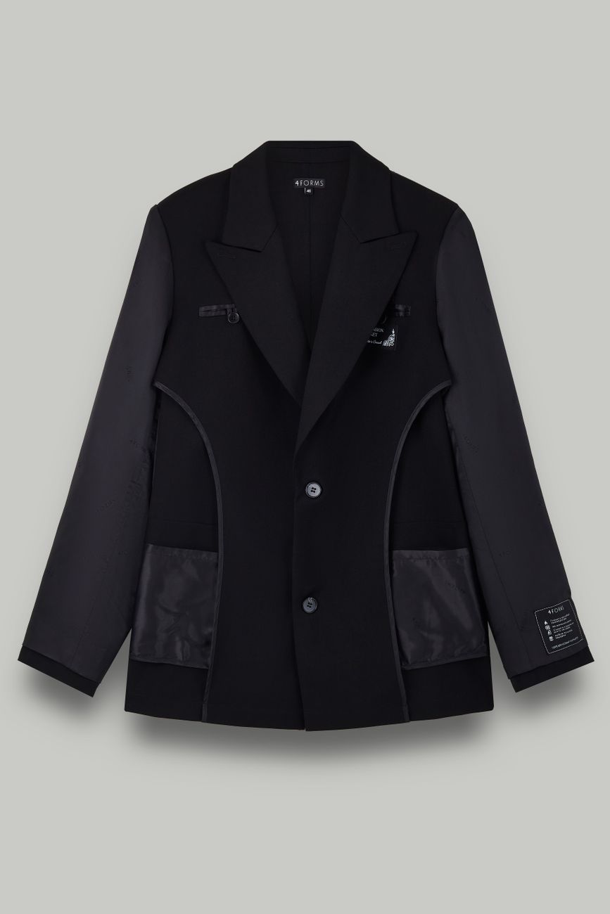 Жакет однобортный "Inside out", черный