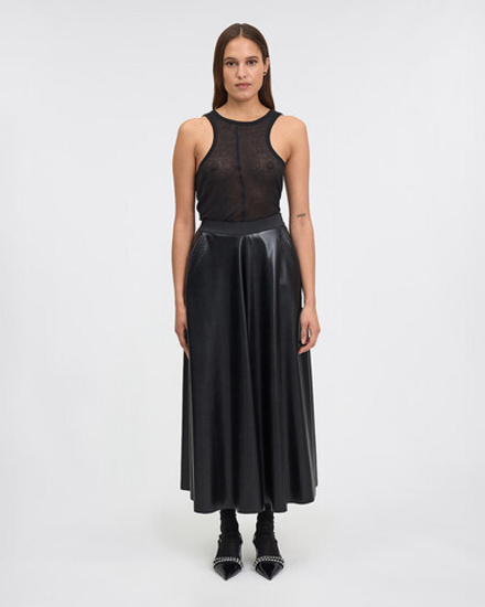 Mes Demoiselles Юбка-брюки черные из экокожи