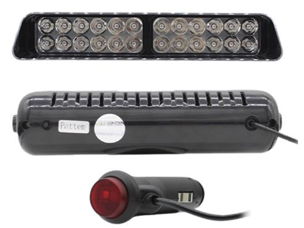 Мигалка-планка-стробоскоп Красно-Синяя 12-24V 24LED (00*00*000) (F212) (1шт)