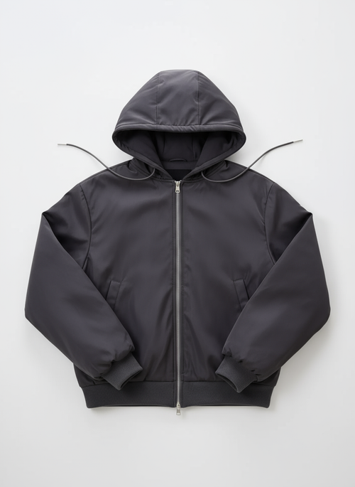 Объёмный бомбер со съёмным капюшоном