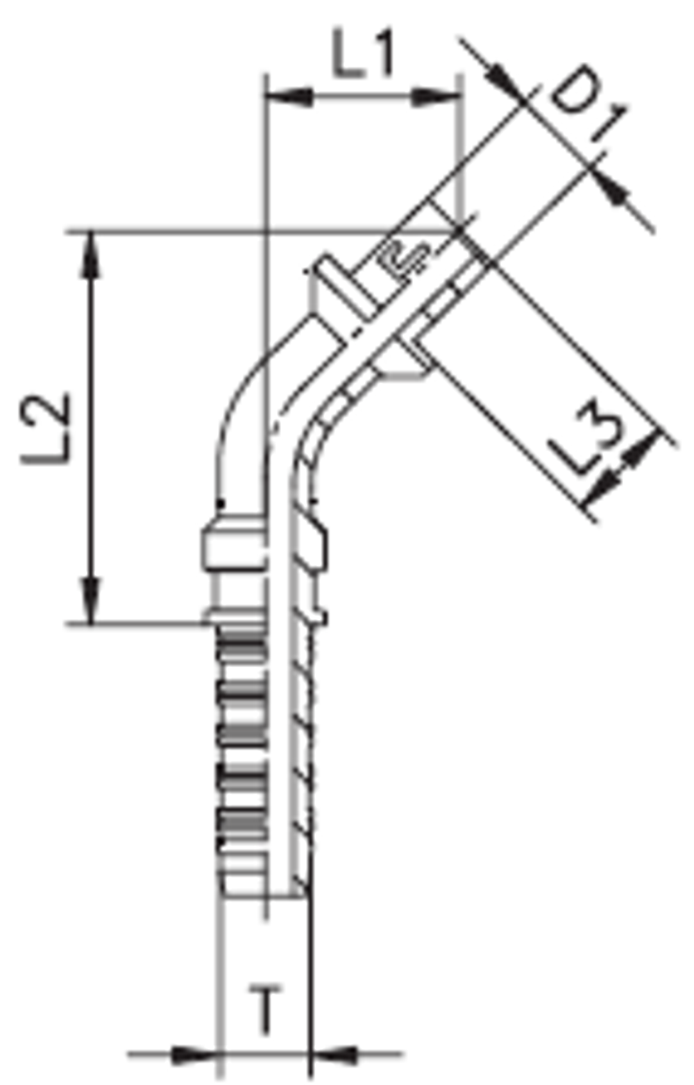 Фитинг DN 12 BEL (Ш) 14 (45)