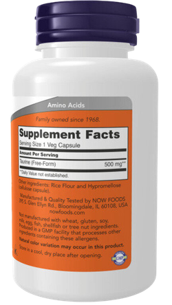 Now Foods Taurine 500 mg 100 veg capsules , Таурин