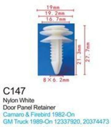 Клипса для крепления внутренней обшивки а/м GM пластиковая (100шт/уп.) Forsage клипса C0147( GM )