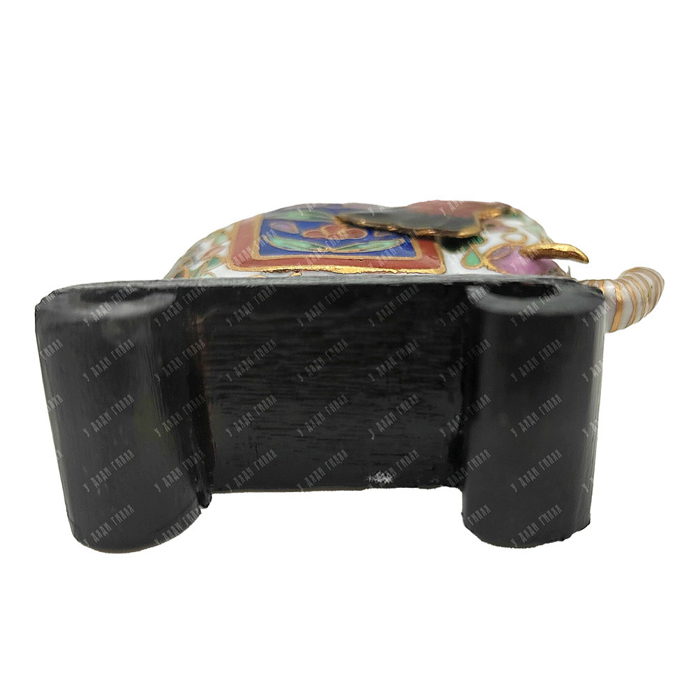 Миниатюрная старинная статуэтка. Слон в технике в Cloisonne (Клуазонне). Ручная работа. Китай, ХХ в.