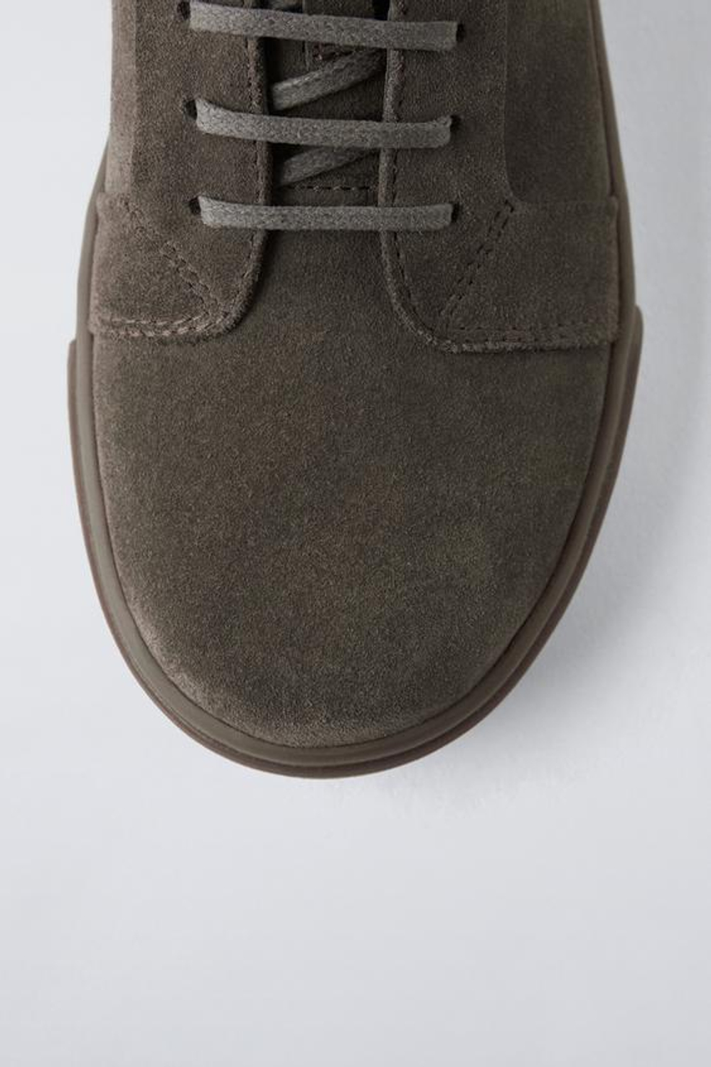 ZARA ЗАМШЕВЫЕ КРОССОВКИ, КОРИЧНЕВЫЙ