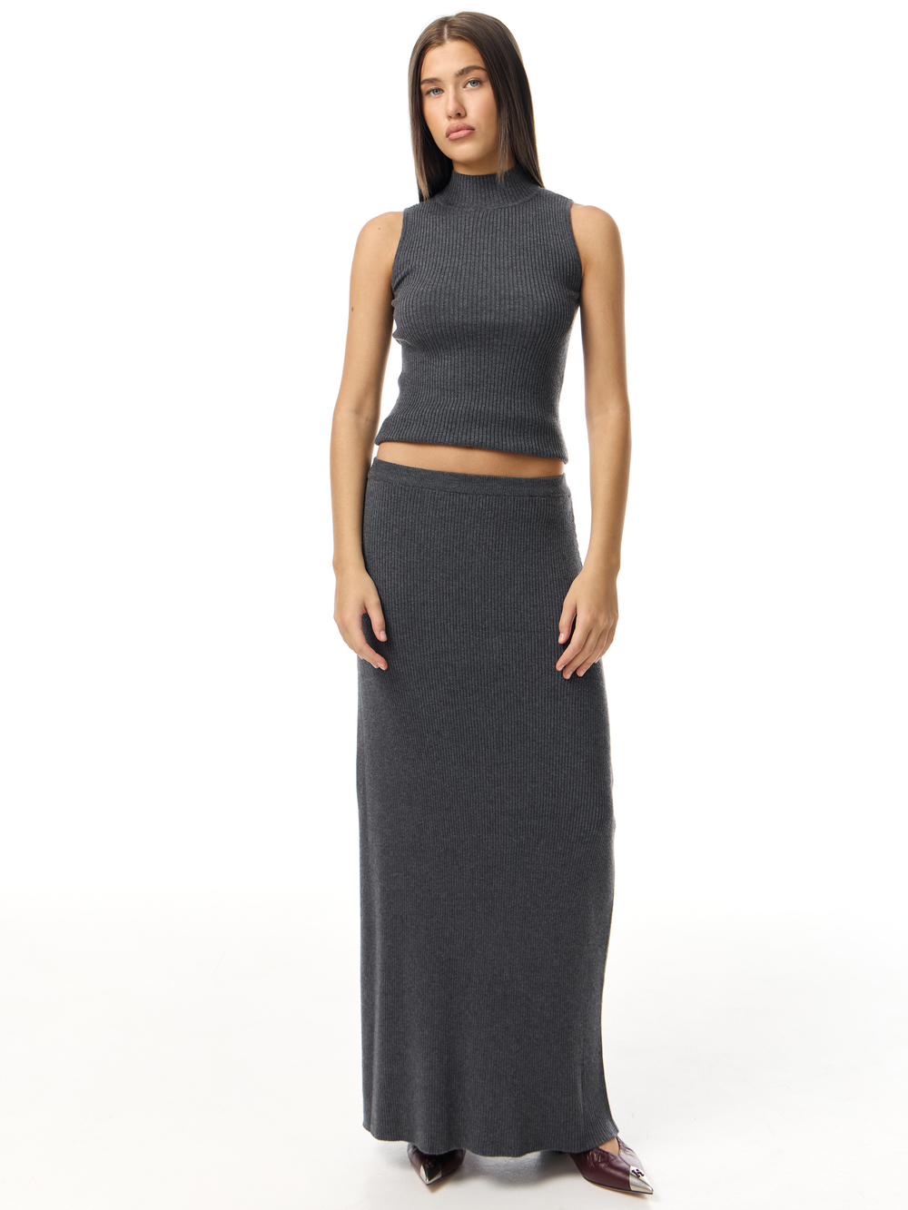 Юбка ribbed maxi