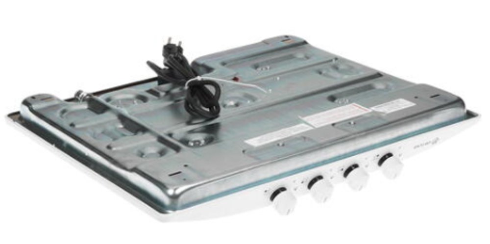 Поверхность варочная  ДеЛюкс 5840.01-051 (белая эмаль, стальные решетки, 58*50) Россия