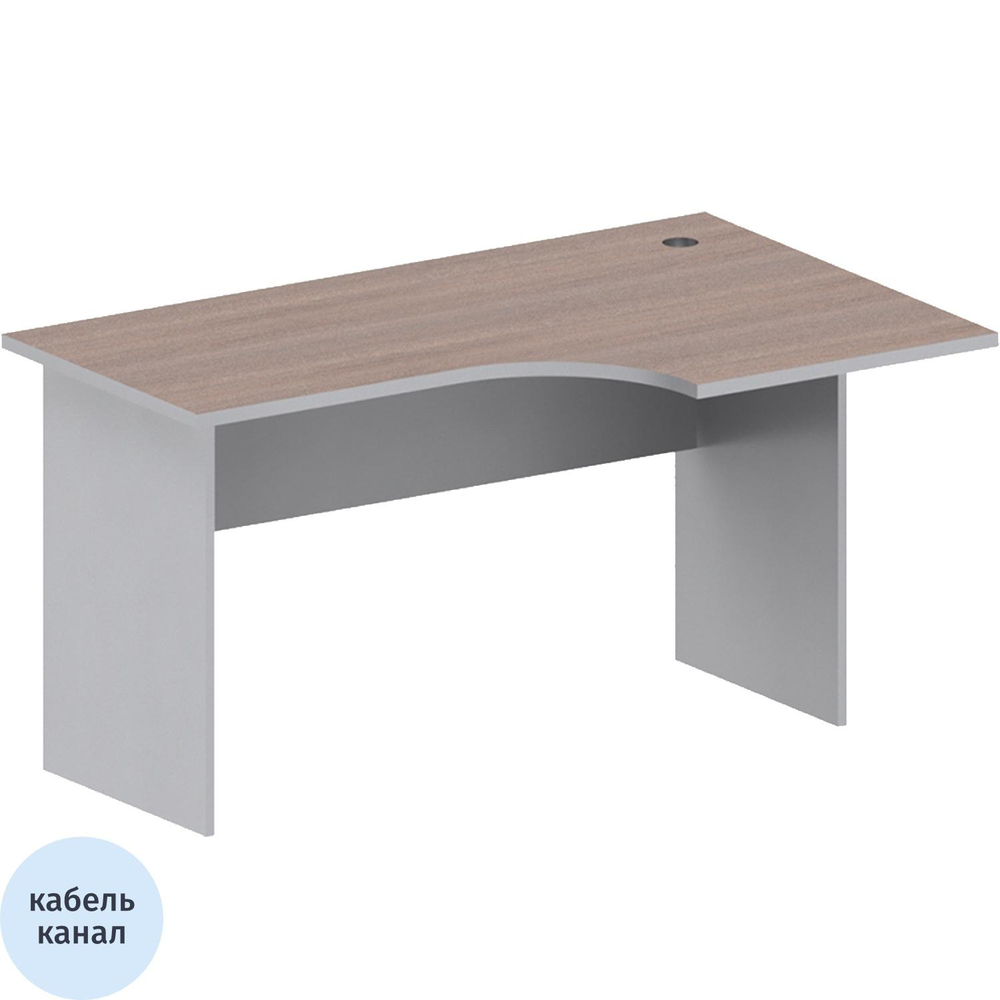 Стол Easy St правый (008,235) темный дуб/серый (560/030) Ш1400