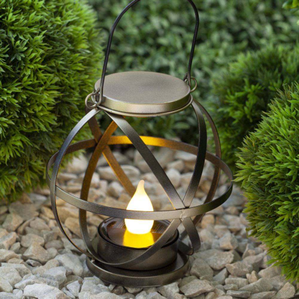 Светильник уличный ЭРА ERASFM-01 на солнечной батарее садовый Лофт подвесной с ручкой металл 26 см