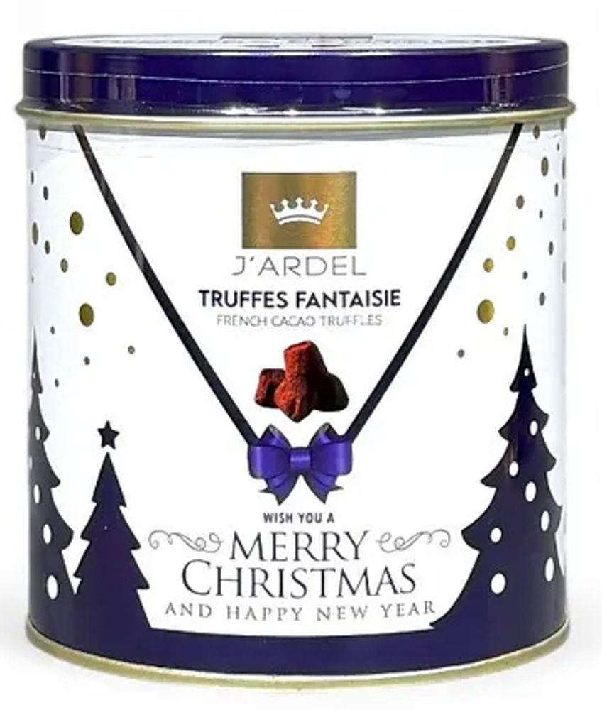 Французские трюфели J’Ardel Новый Год (Синий) с апельсиновыми цукатами ж/б 200г